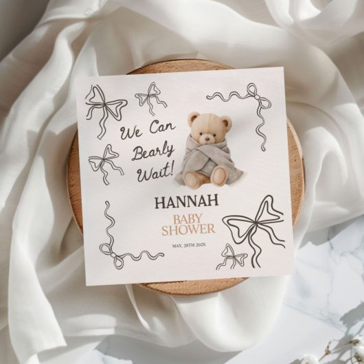 Whimsical Teddy Bear Baby Shower  Serviette