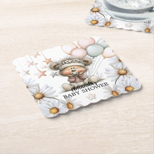 Whimsical Teddy Bear Baby Shower  Untersetzer (angewinkelt)