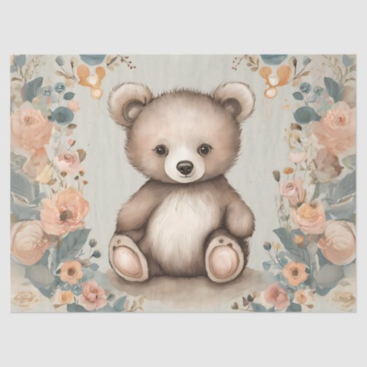 Whimsical Teddy Bear Decoupage Seidenpapier (Vorderseite)