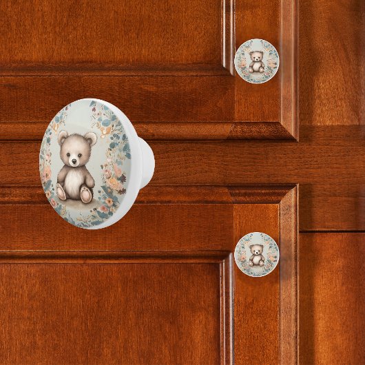 Whimsical Teddy Bear Keramikknauf