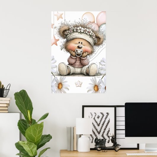 Whimsical Teddy Bear  Poster (Heimbüro)