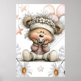 Whimsical Teddy Bear Poster