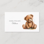 Whimsical Teddy BearChildcare Business Card Visitenkarte (Vorderseite)