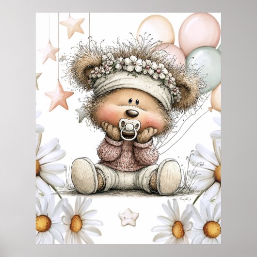 Whimsical Teddybär Poster (Vorne)