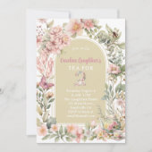 Whimsical Tee für zwei Wildblumen Garten Geburtsta Einladung (Vorderseite)