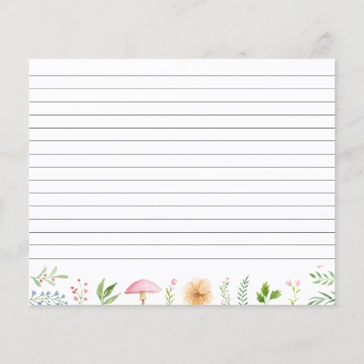 Whimsical Tee Party Brautparty Rezept Karte (Rückseite)