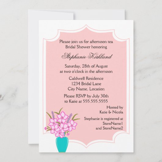 Whimsical Tee Party Einladung (Rückseite)