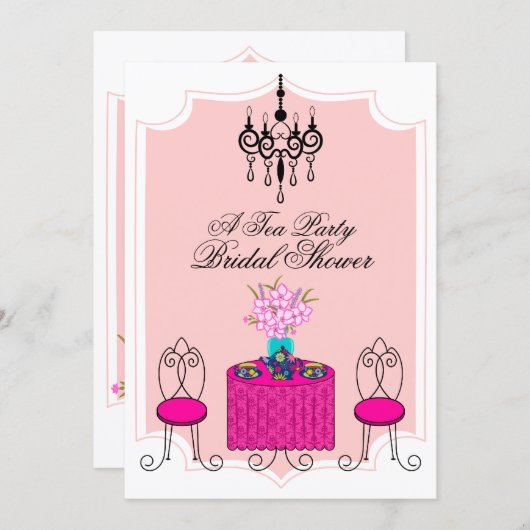 Whimsical Tee Party Einladung (Vorne/Hinten)