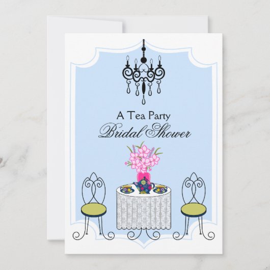 Whimsical Tee Party Einladung (Vorderseite)