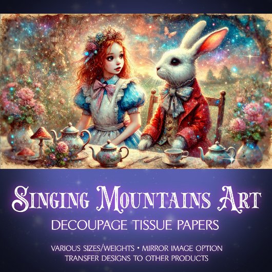 Whimsical Tee Party Fantasy Garden Entdeckungsreis Seidenpapier