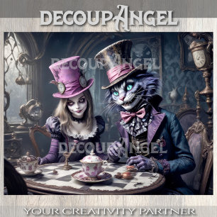 Whimsical Tee Party in Wonderland - Decoupage - Seidenpapier