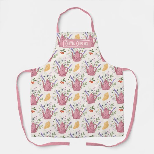 Whimsical Tee Time Doodle Schürze (Vorderseite)