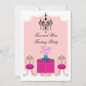 Whimsical Tee und Party zur Weinverkostung Einladung (Vorderseite)