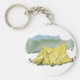 Whimsical Tent Illustration Schlüsselanhänger