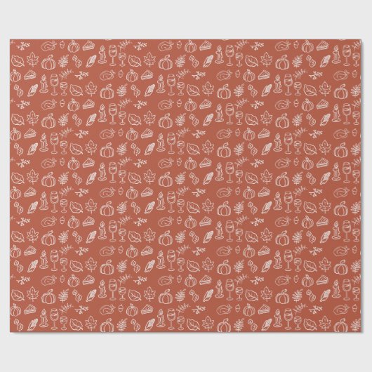 Whimsical Terracotta Niedlich Hand Dragezeichneter Geschenkpapier (Flach)