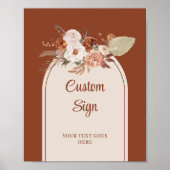 Whimsical Terracotta Pampas Sage Boho Arch Custom Poster (Vorne)