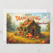Whimsical Thanksgiving-Ernte Karte (Vorderseite)
