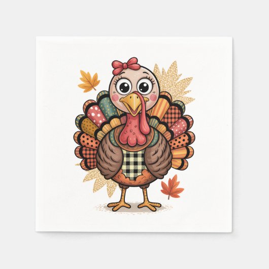 Whimsical Thanksgiving Fun Serviette (Vorderseite)