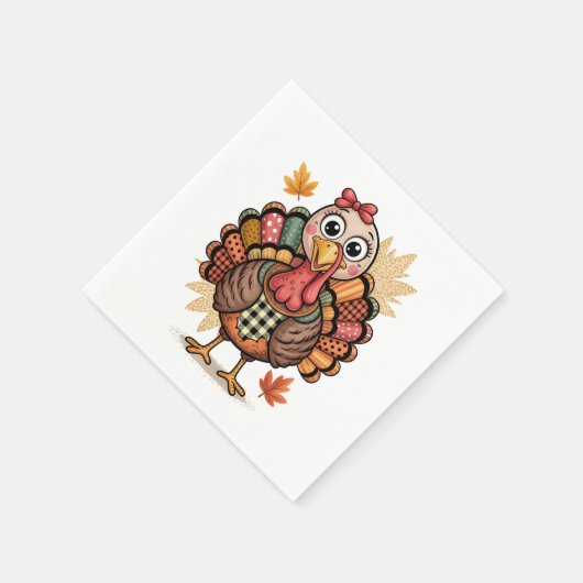 Whimsical Thanksgiving Fun Serviette (Ecke)