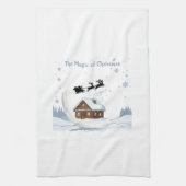Whimsical "The Magic Christmas" Santa Sleigh Geschirrtuch (Vertikal)