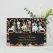 Whimsical The Nutcracker Weihnachtsballett Geburts Einladung (Stehend Vorderseite)