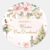 Whimsical The Nutcracker Winter Onederland Runder Aufkleber (Vorderseite)