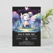 Whimsical Theme Fairy Birthday Einladung (Stehend Vorderseite)