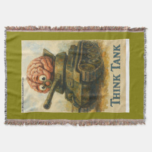 Whimsical Think Tank Cartoon-Design Decke