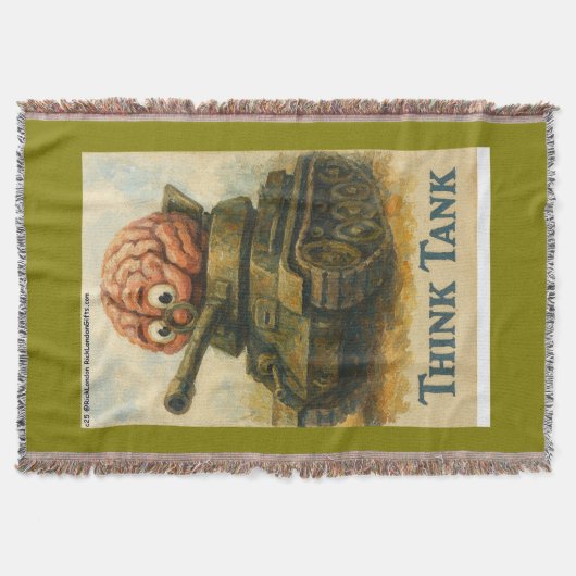 Whimsical Think Tank Cartoon-Design Decke (Vorderseite)