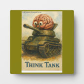 Whimsical Think Tank Cartoon-Design Fotoplatte (Vorderseite)