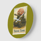 Whimsical Think Tank Cartoon-Design Große Wanduhr (Winkel)