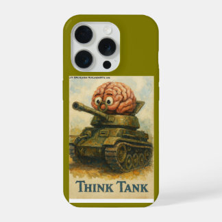Whimsical Think Tank Cartoon-Design iPhone 15 Pro Hülle