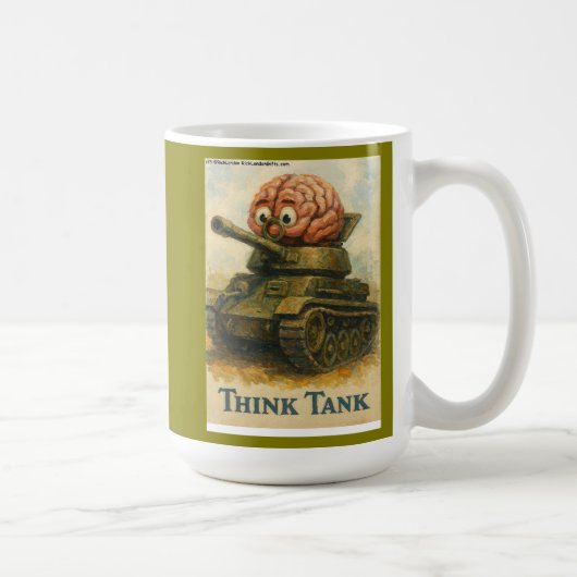 Whimsical Think Tank Cartoon-Design Kaffeetasse (Rechts)