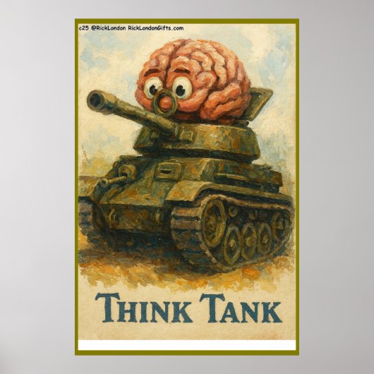 Whimsical Think Tank Cartoon-Design Poster (Vorne)