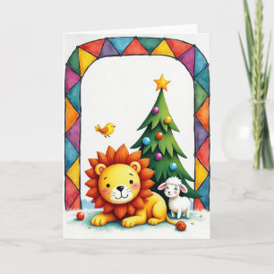 Whimsical-Tier-Weihnachtskarte Karte