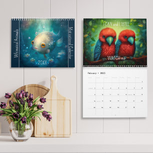 Whimsical Tiere Motivierend Jahr Inspiration Kalender