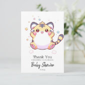 Whimsical Tiger Baby Dusche Dankeskarte (Stehend Vorderseite)