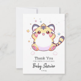Whimsical Tiger Baby Dusche Dankeskarte