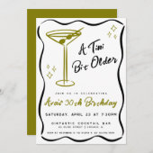 Whimsical Tini Bit Older Martini Geburtstag Einladung (Vorne/Hinten)