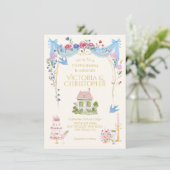 Whimsical Tini kleines Hochzeitshäuschen Einladung (Stehend Vorderseite)