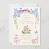 Whimsical Tini kleines Hochzeitshäuschen Einladung (Vorderseite)
