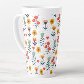 Whimsical Tiny Floral Pattern Tote Bag Milchtasse (Linke Ecke)