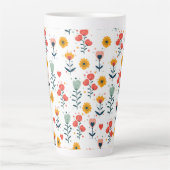 Whimsical Tiny Floral Pattern Tote Bag Milchtasse (Vorderseite)