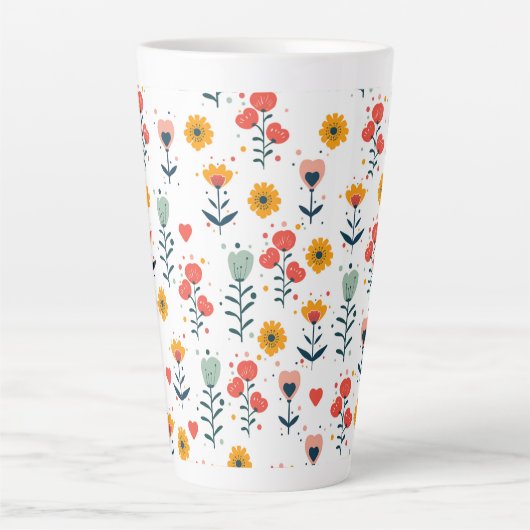 Whimsical Tiny Floral Pattern Tote Bag Milchtasse (Vorderseite)