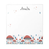 Whimsical Toadstool Personalisiert Notizblock (Vorderseite)