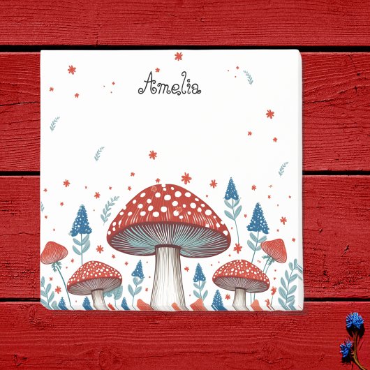 Whimsical Toadstool Personalisiert Post-it Klebezettel