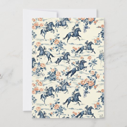 Whimsical Toile Derby Baby Dusche Einladung (Rückseite)