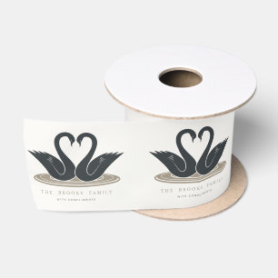Whimsical Toile Schwan Chateau Personalisiertes Ge Satinband