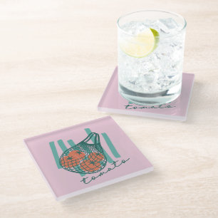 Whimsical Tomatos Italy Bauernmarkt Glasuntersetzer