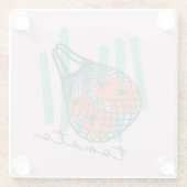 Whimsical Tomatos Italy Bauernmarkt Glasuntersetzer (Rückseite)